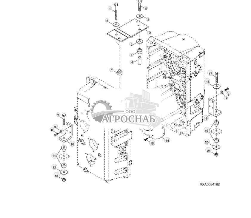 Transmission Case Mounts (12-Speed Syncro24-Speed PowrSync™) 